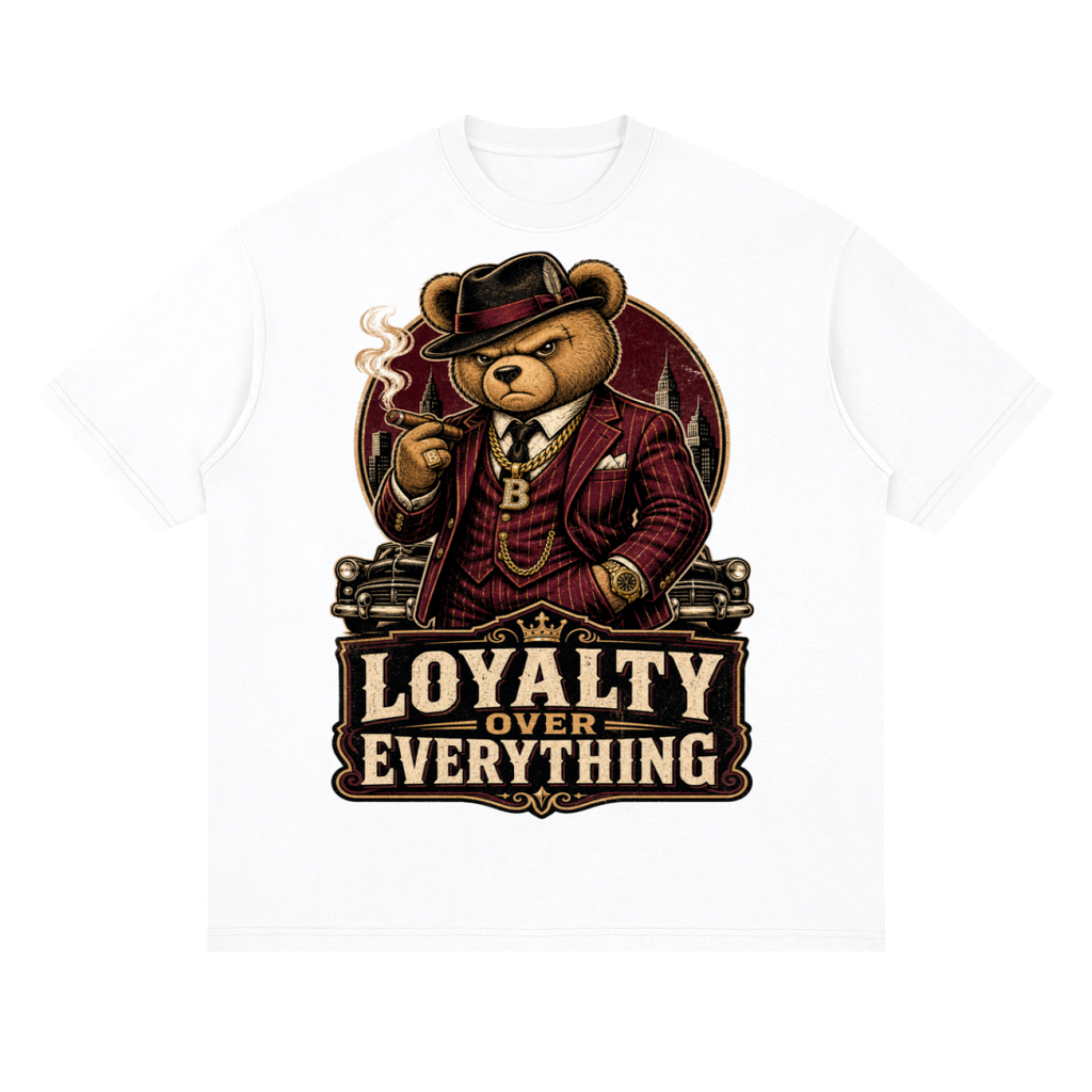 Loyalty over everything-Streetwear Loose Drop Shoulder T-Shirt