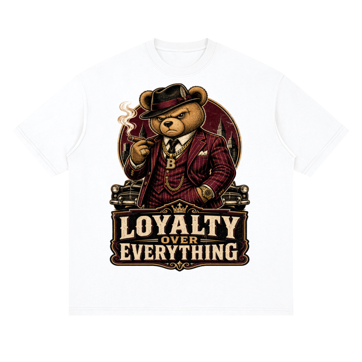 Loyalty over everything-Streetwear Loose Drop Shoulder T-Shirt