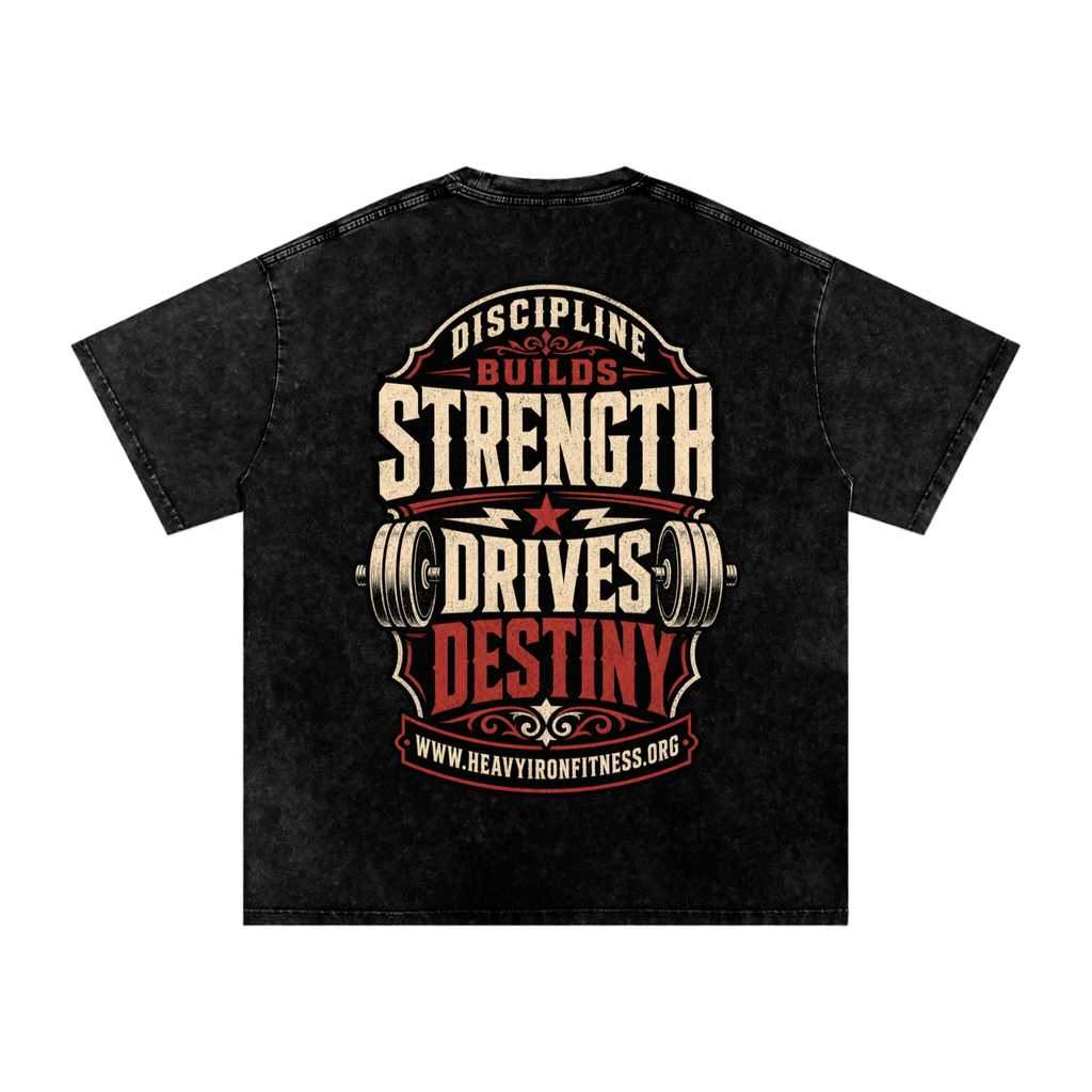 Discipline builds strength-Snow Washed Oversized Cotton T-Shirt