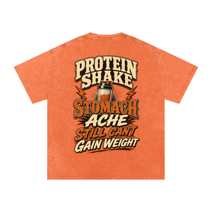 Protein shake-Snow Washed Oversized Cotton T-Shirt