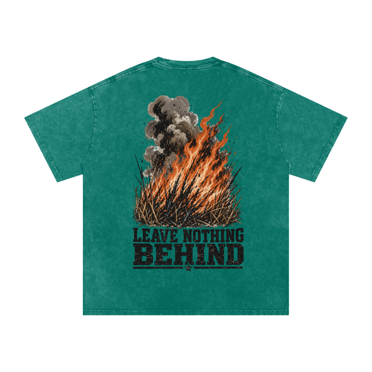 Leave nothing behind-Snow Washed Oversized Cotton T-Shirt