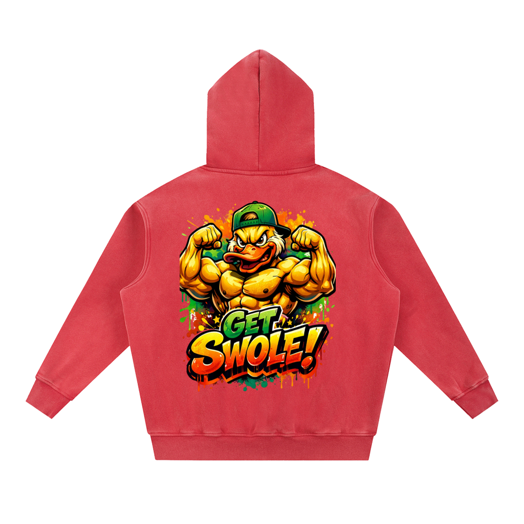 Get swole-Snow Wash Fleece Oversize Hoodie