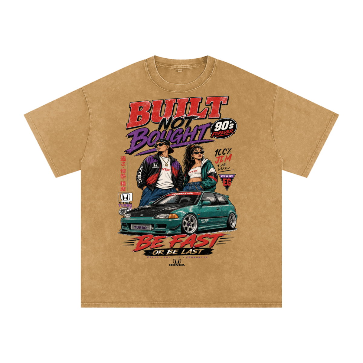 Built not brought-Snow Washed Oversized Cotton T-Shirt