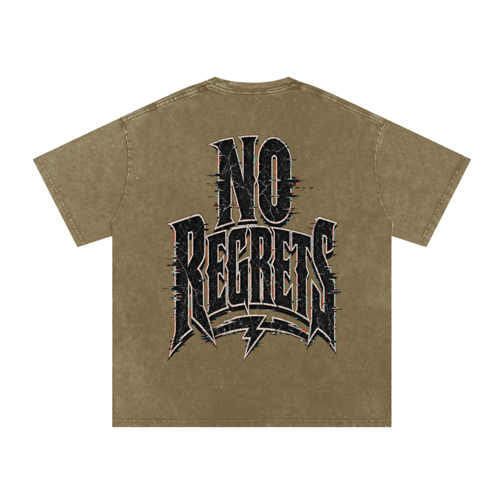 No regrets-Snow Washed Oversized Cotton T-Shirt