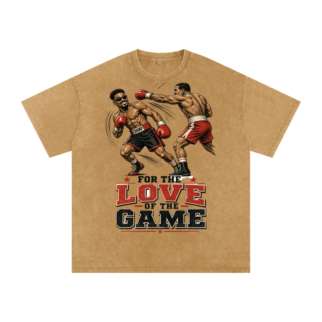 For the love of the game-Snow Washed Oversized Cotton T-Shirt