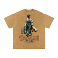 Traveling man-Snow Washed Oversized Cotton T-Shirt