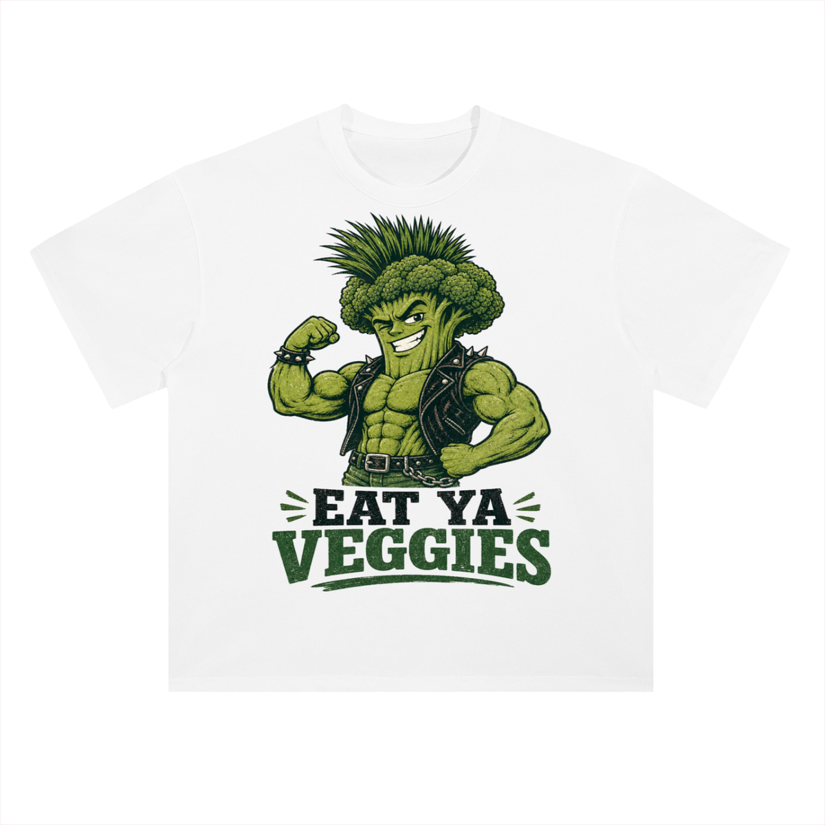 Eat ya veggies-Heavyweight Drop Shoulder Cotton T-Shirt
