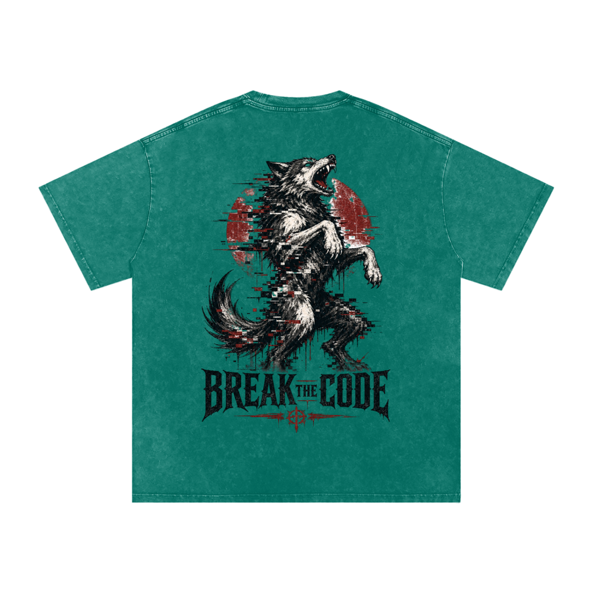 Break the code-Snow Washed Oversized Cotton T-Shirt