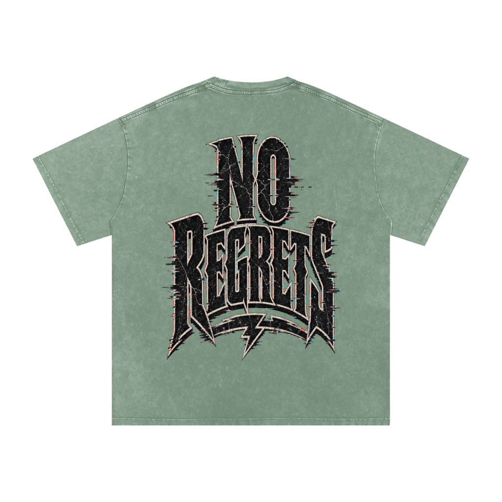 No regrets-Snow Washed Oversized Cotton T-Shirt