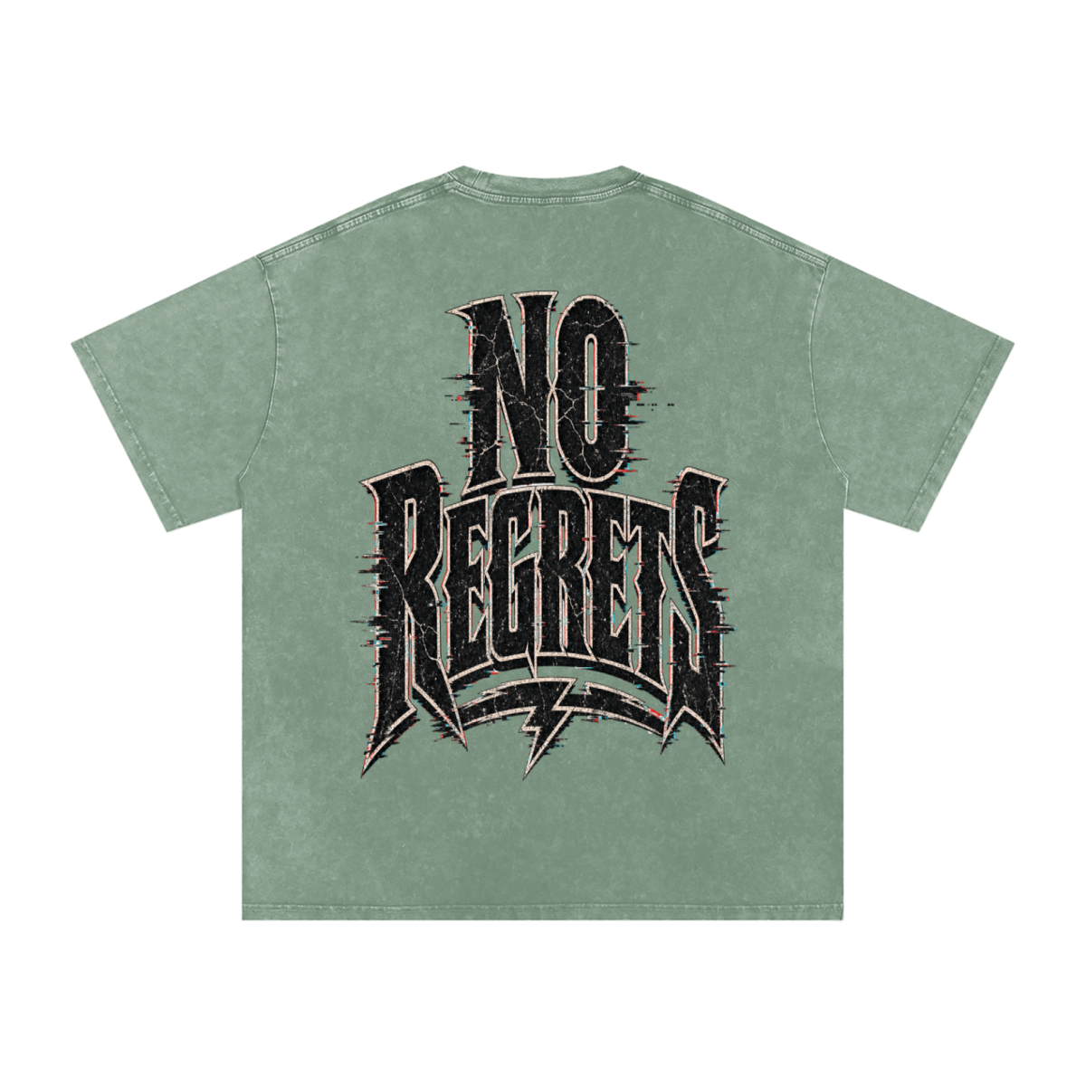No regrets-Snow Washed Oversized Cotton T-Shirt
