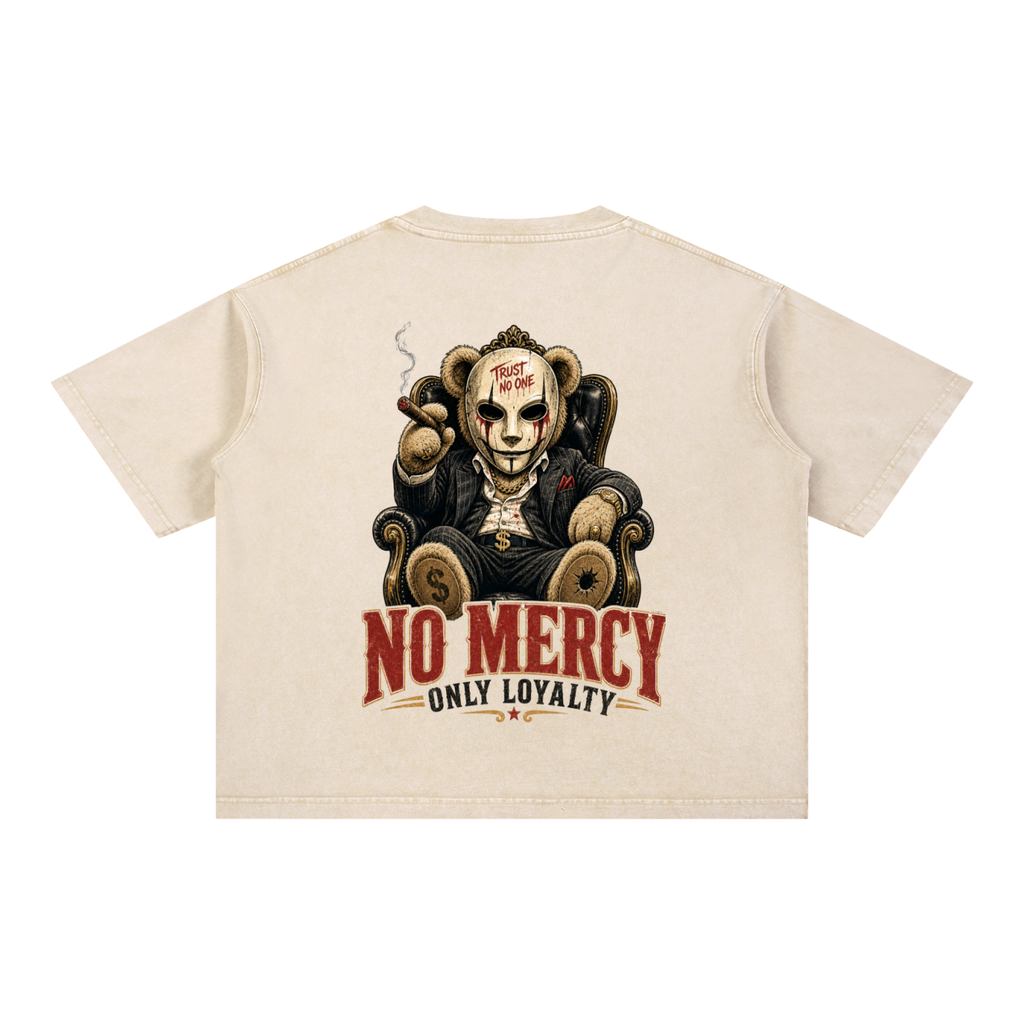 No mercy-Mineral Wash Boxy Cotton T-Shirt