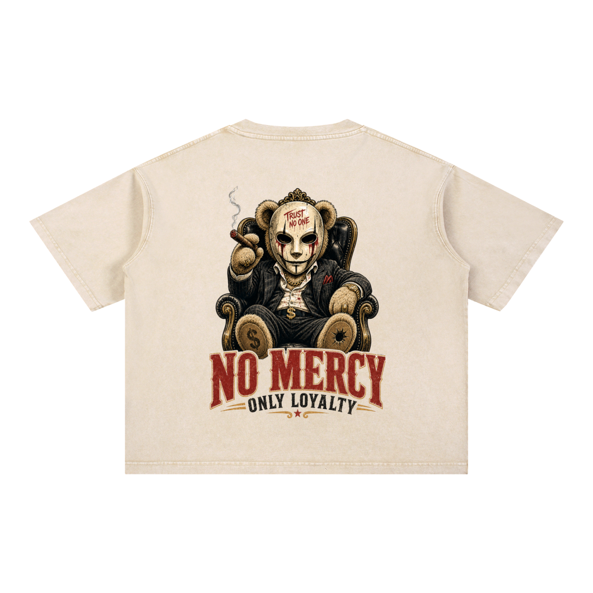 No mercy-Mineral Wash Boxy Cotton T-Shirt