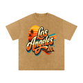 Los Angeles-Snow Washed Oversized Cotton T-Shirt