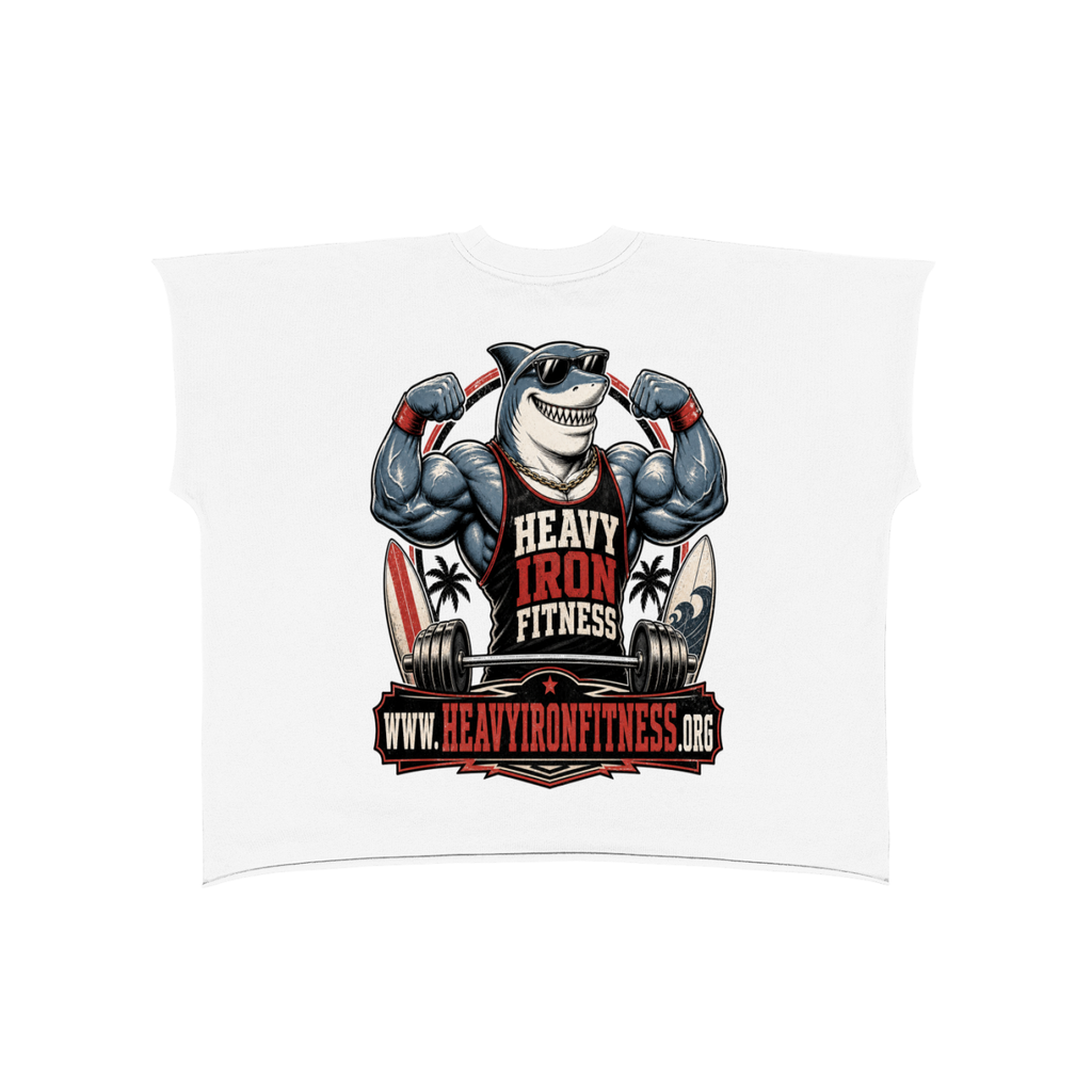 Heavy iron fitness-Raw Edge Boxy Non-Shrink T-Shirt