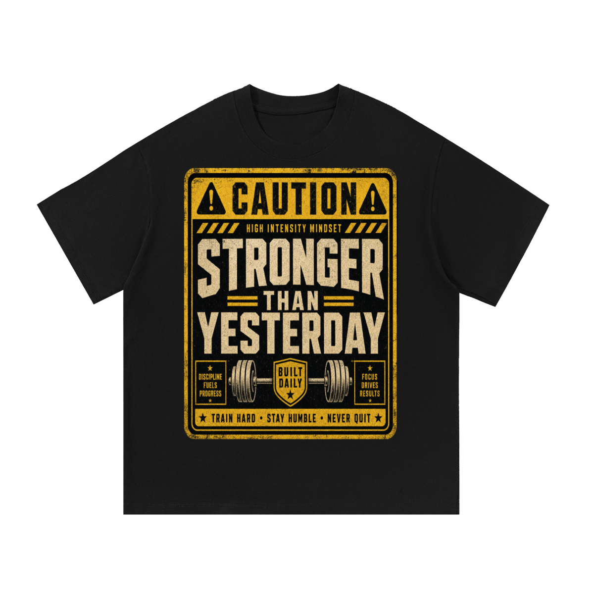 Caution stronger than yesterday-Essential Cotton T-Shirt