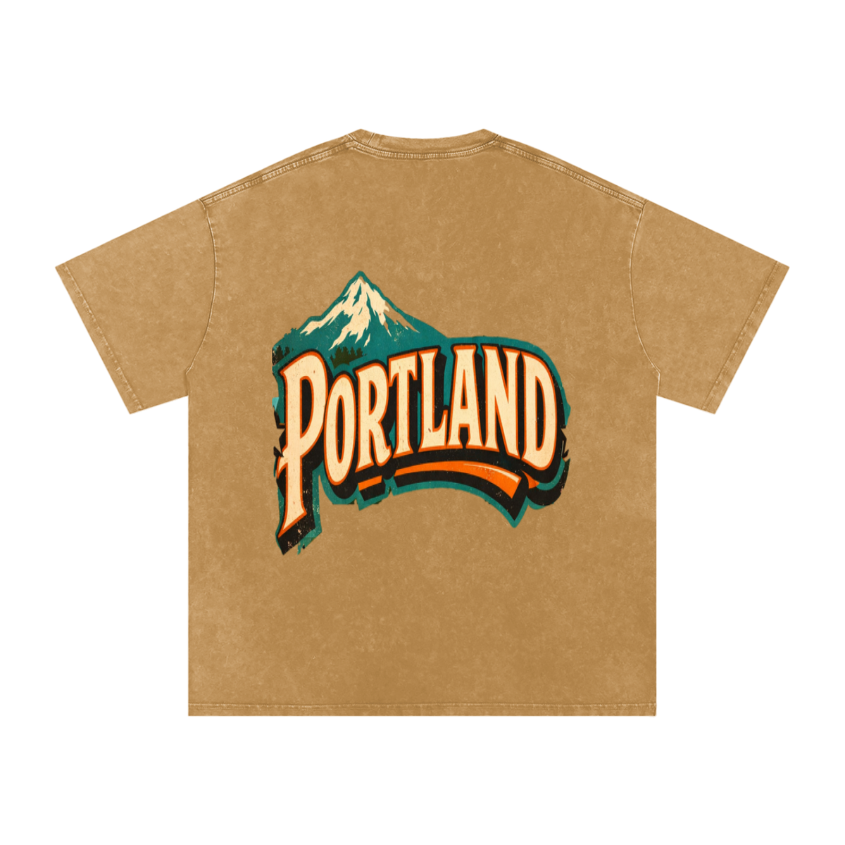 Portland-Snow Washed Oversized Cotton T-Shirt