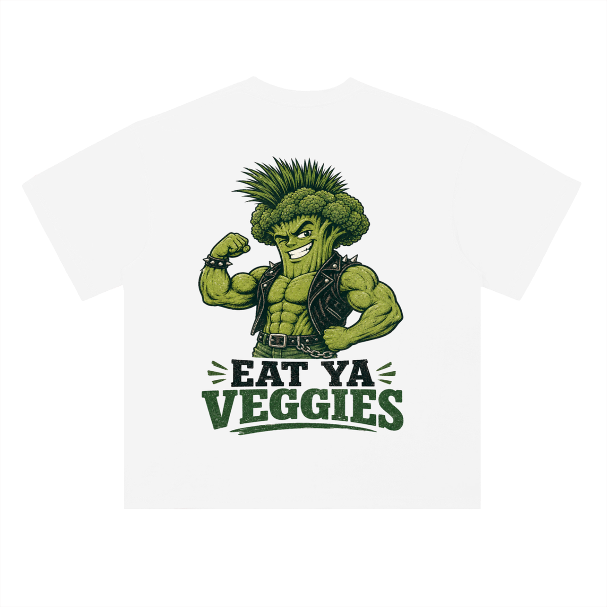 Eat ya veggies-Heavyweight Drop Shoulder Cotton T-Shirt