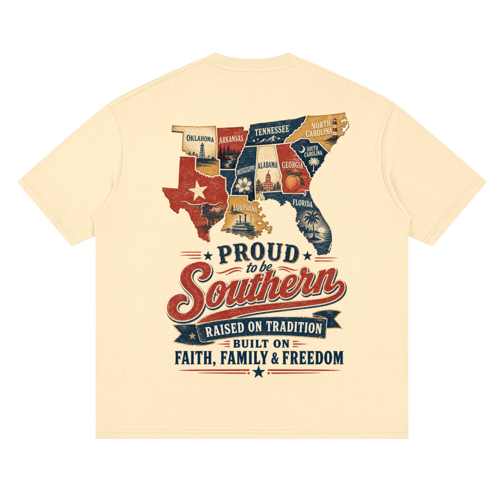 Proud to be southern-Streetwear Loose Drop Shoulder T-Shirt