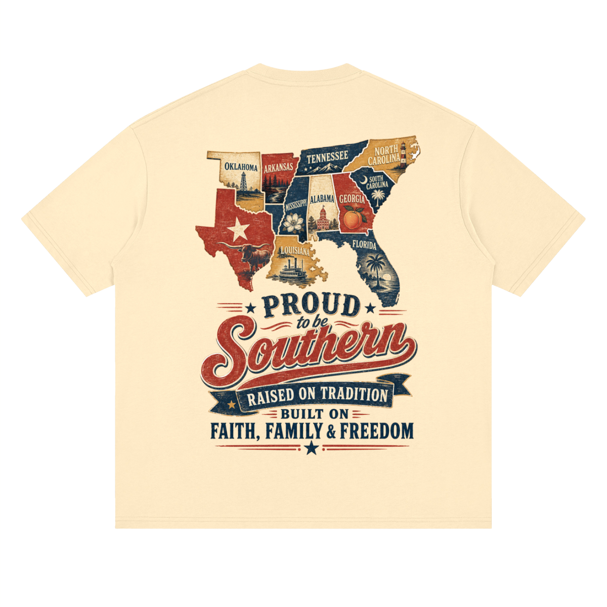 Proud to be southern-Streetwear Loose Drop Shoulder T-Shirt