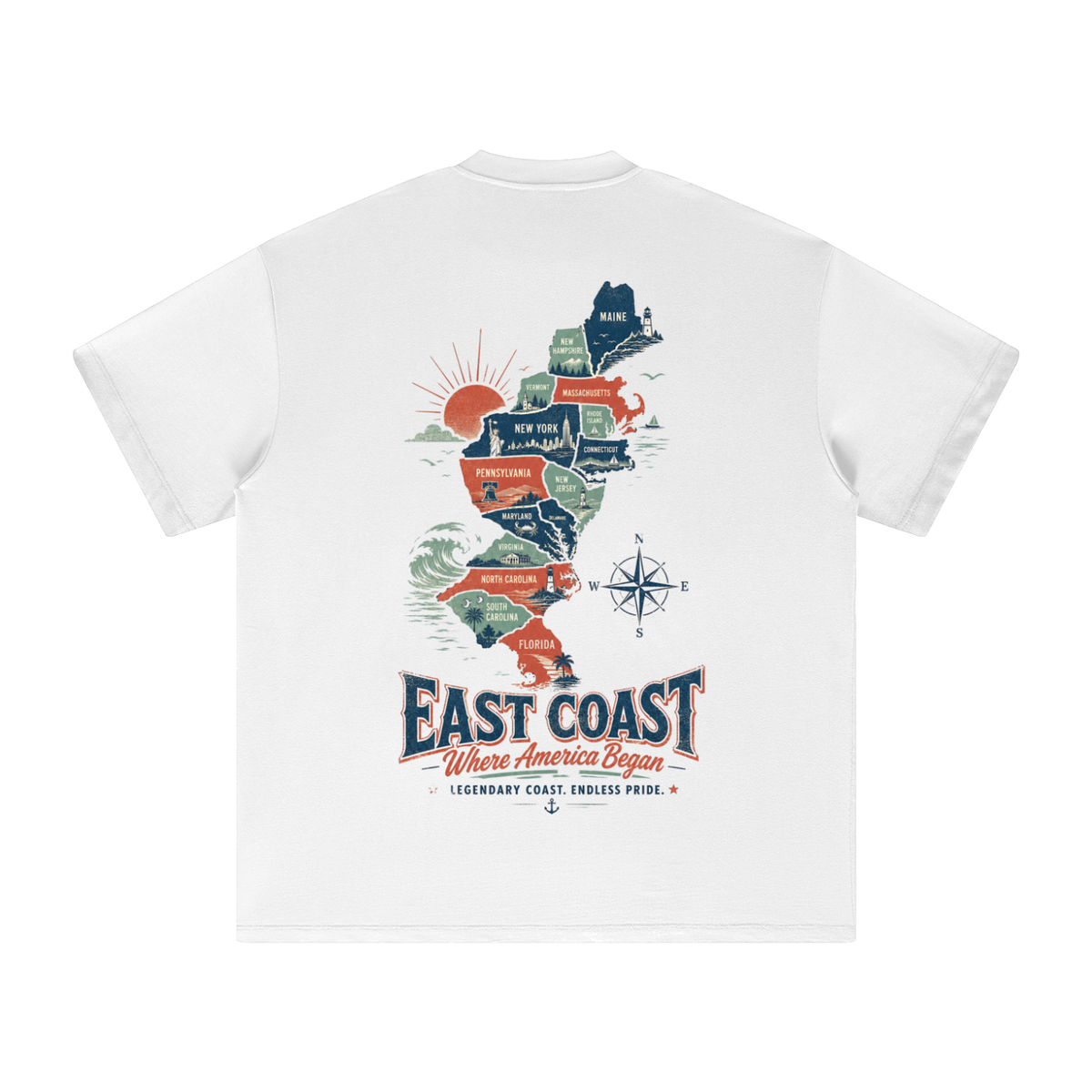 East coast-Heavyweight Earth Tone T-Shirt