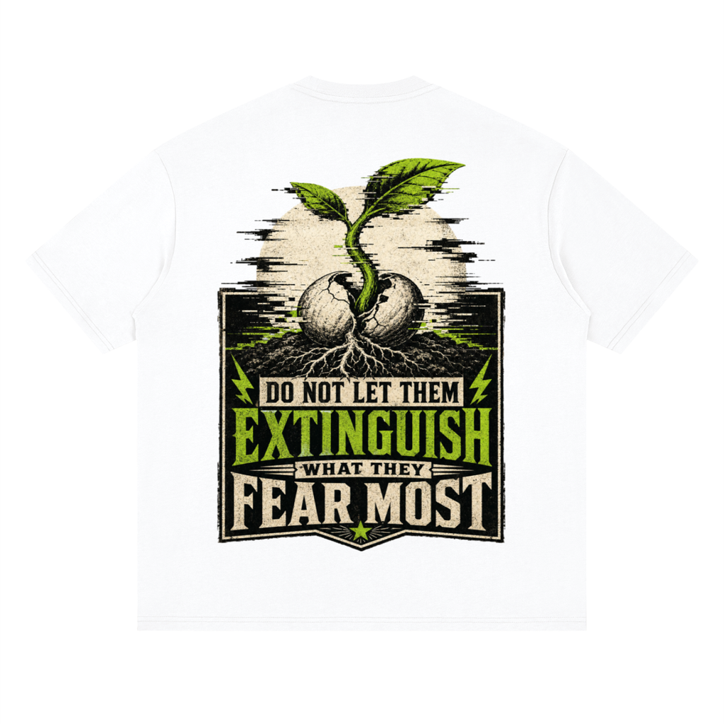 Do not let them extinguish what they fear-Streetwear Loose Drop Shoulder T-Shirt