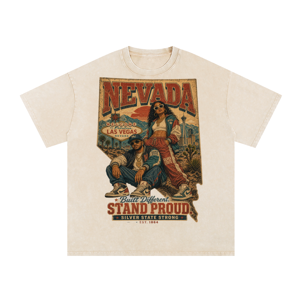 Nevada-Snow Washed Oversized Cotton T-Shirt