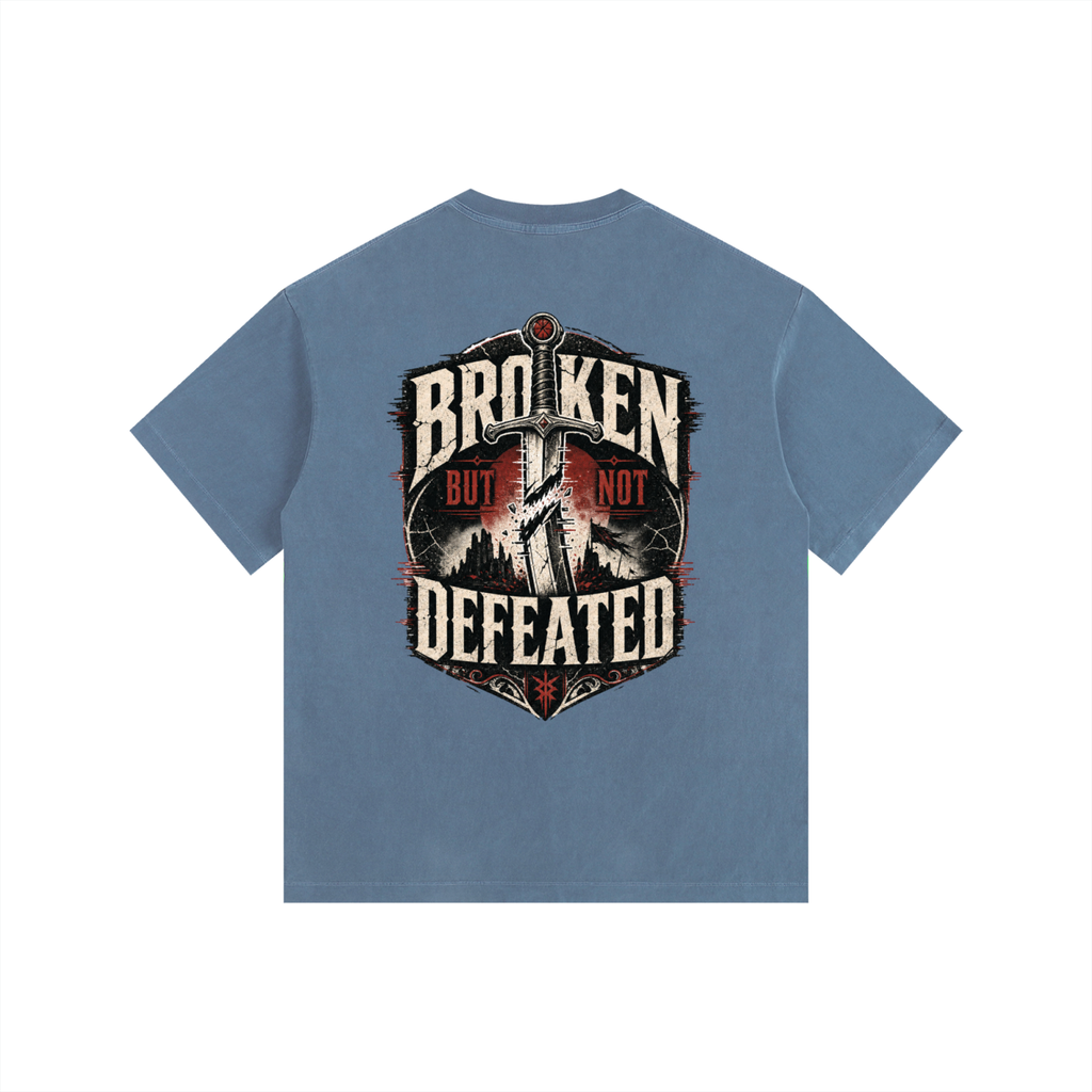Broken But Not Defeated Vintage Washed Oversized T-Shirt