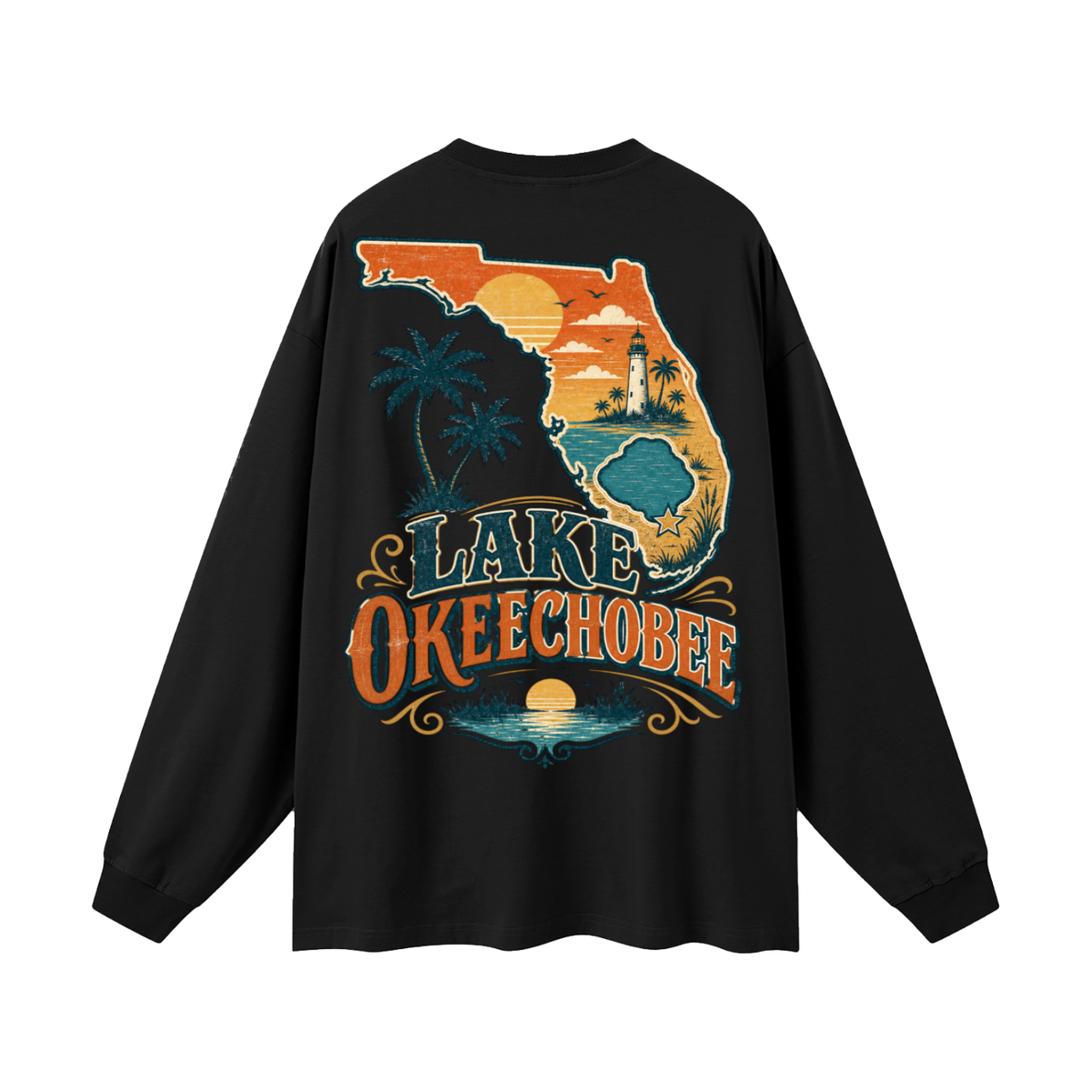 Lake Okeechobee-Oversized Unisex Long Sleeve T-Shirt