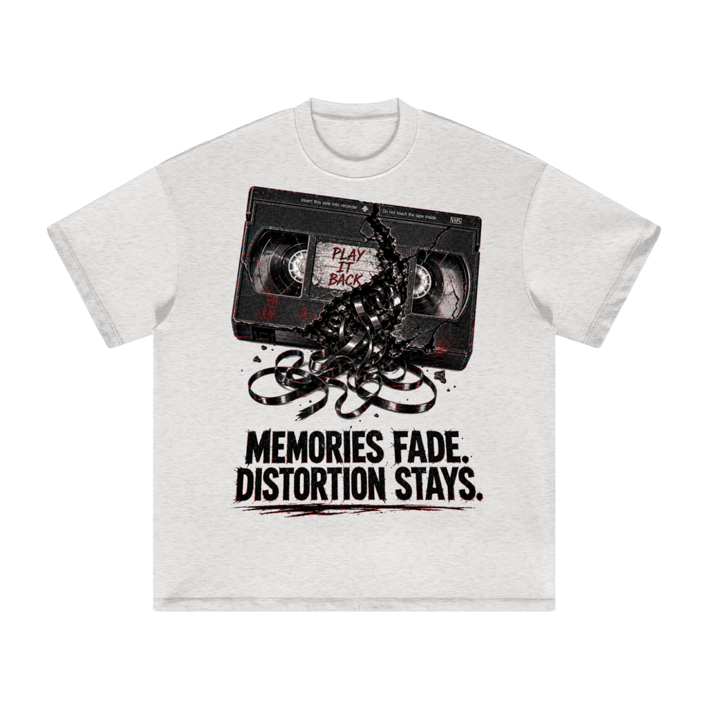 Memories fade distortion stays-Heavyweight Earth Tone T-Shirt
