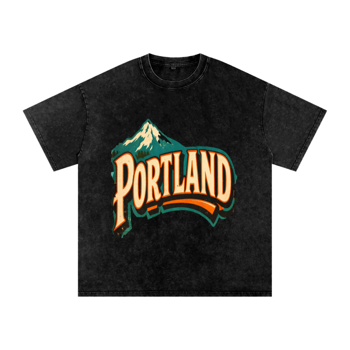 Portland-Snow Washed Oversized Cotton T-Shirt