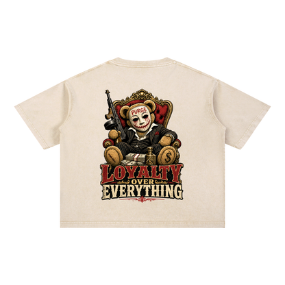 Unisex Loyalty over everything Mineral Wash Boxy Cotton T-Shirt