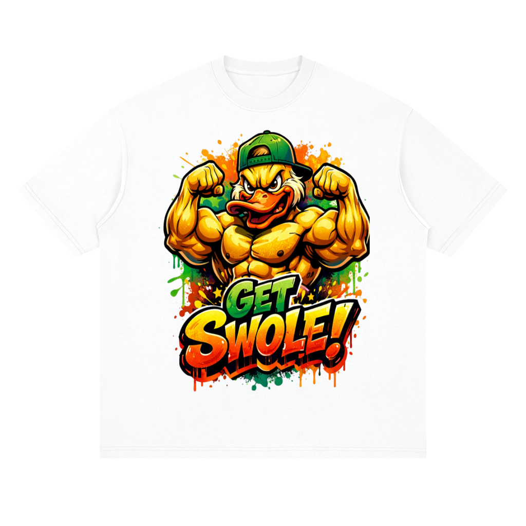 Get swole-Streetwear Loose Drop Shoulder T-Shirt
