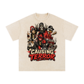 Causing terror-Snow Washed Oversized Cotton T-Shirt