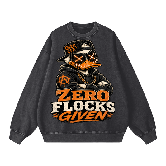 Unisex Zero flocks given Snow Washed Oversized Sweatshirt