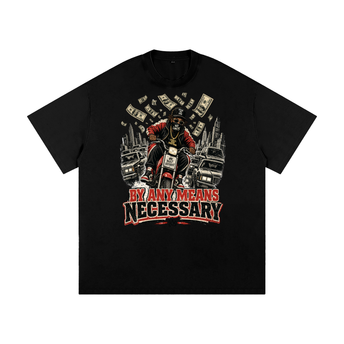 By any means necessary-Heavyweight Loose Fit T-Shirt