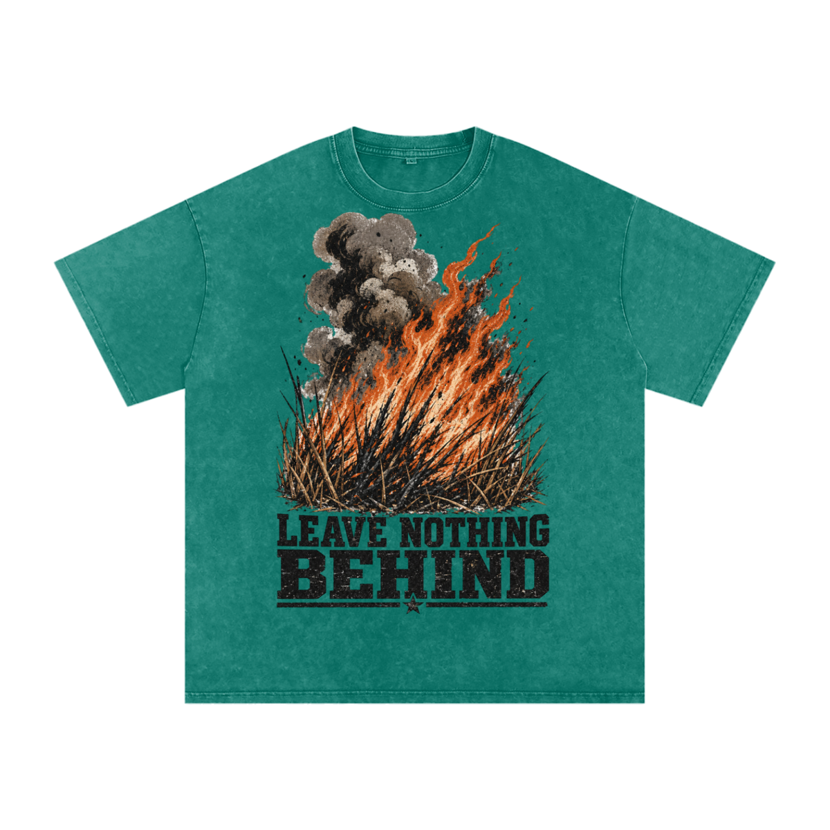 Leave nothing behind-Snow Washed Oversized Cotton T-Shirt