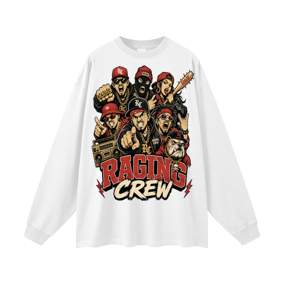 Raging crew-Oversized Unisex Long Sleeve T-Shirt