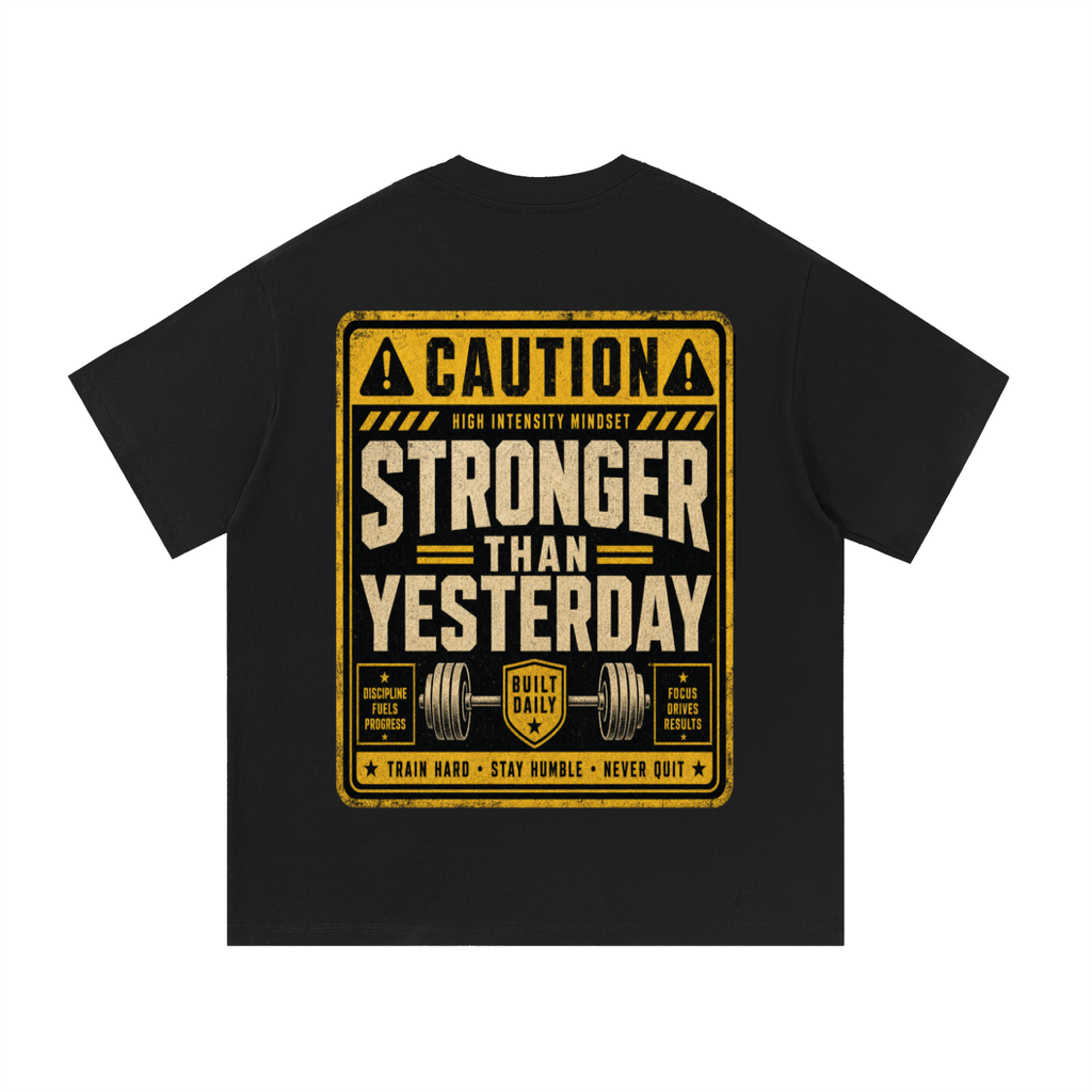 Caution stronger than yesterday-Essential Cotton T-Shirt
