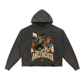 Ankle breaker-Vintage Washed Frayed-Hem Hoodie