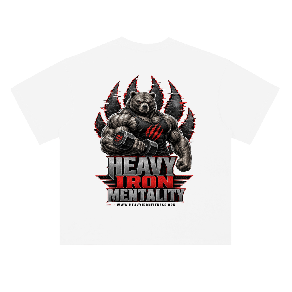 Heavy iron mentality-Heavyweight Drop Shoulder Cotton T-Shirt