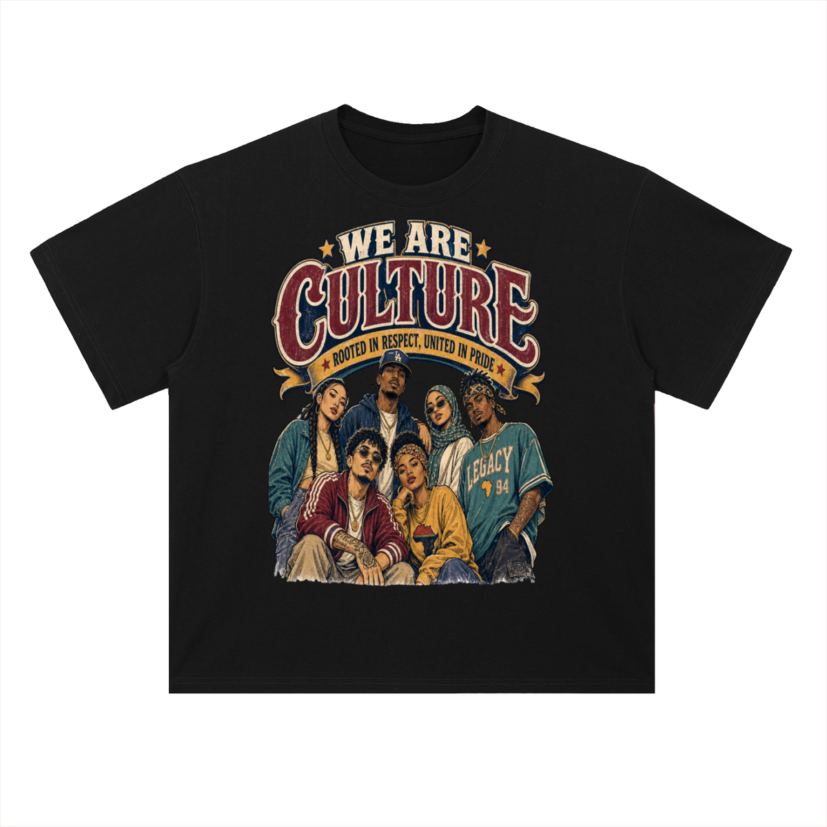 We are culture-Heavyweight Drop Shoulder Cotton T-Shirt