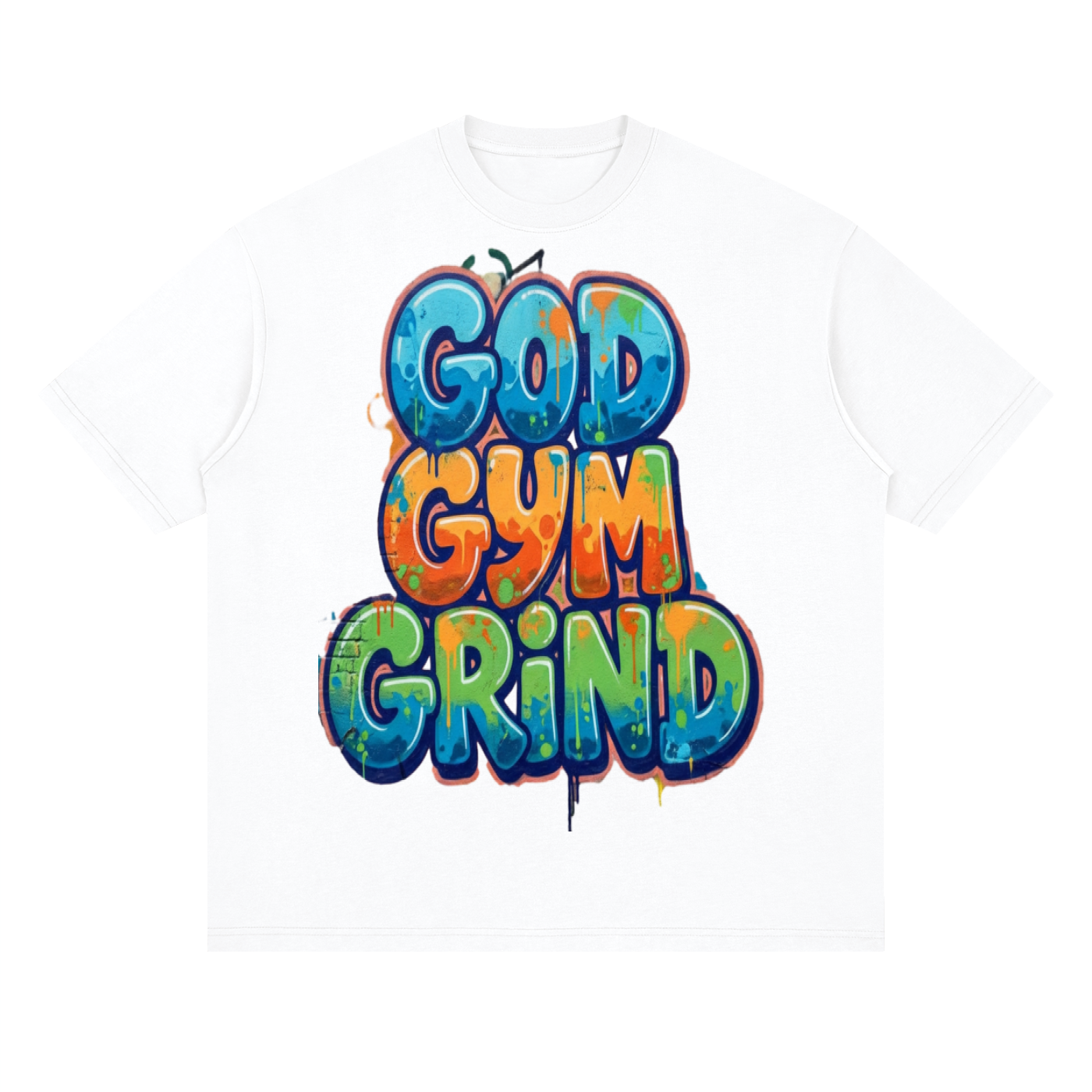 God gym grind-Streetwear Loose Drop Shoulder T-Shirt