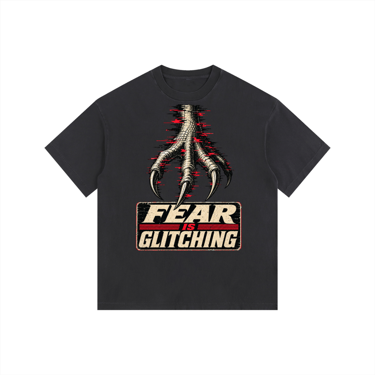 Fear is glitching-Vintage Washed Oversized Cotton T-Shirt
