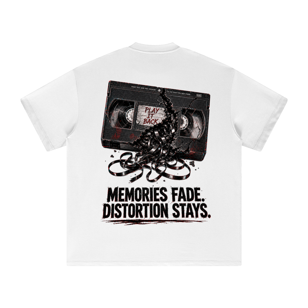 Memories fade distortion stays-Heavyweight Earth Tone T-Shirt