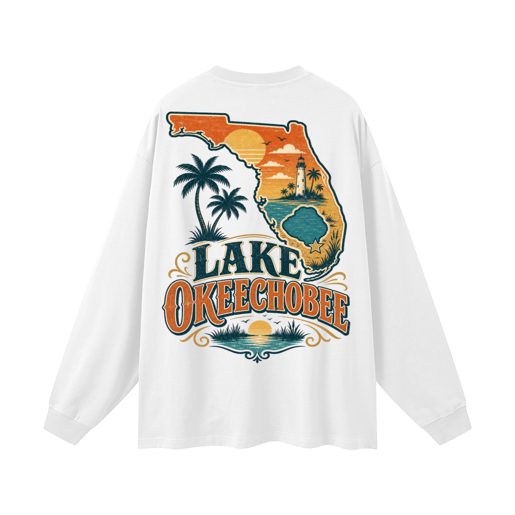 Lake Okeechobee-Oversized Unisex Long Sleeve T-Shirt