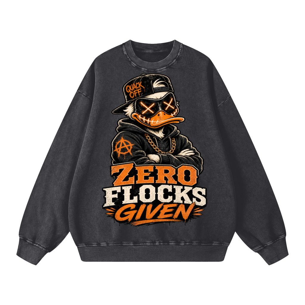Zero flocks given-Snow Washed Oversized Sweatshirt