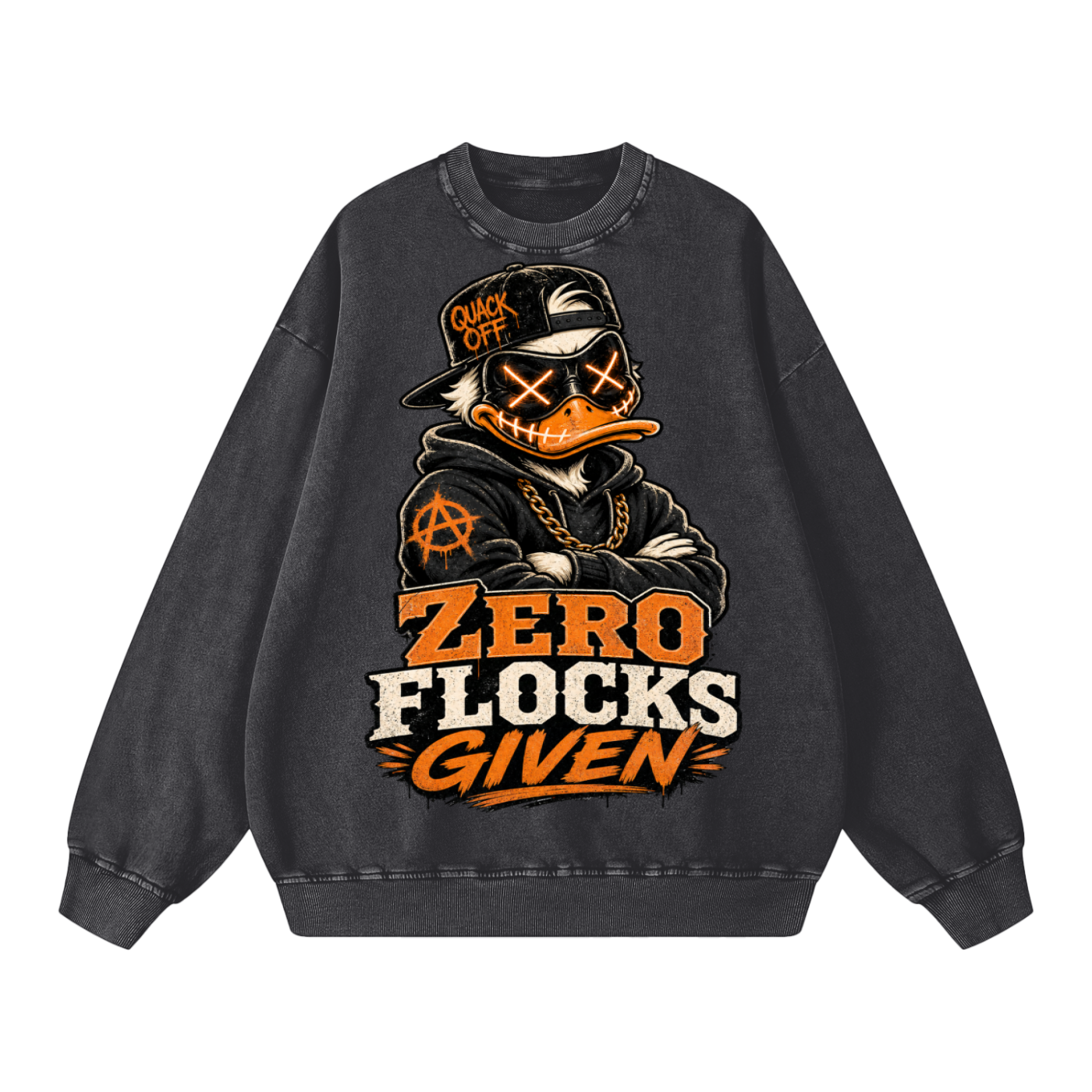 Zero flocks given-Snow Washed Oversized Sweatshirt