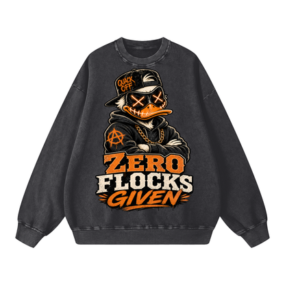 Zero flocks given-Snow Washed Oversized Sweatshirt