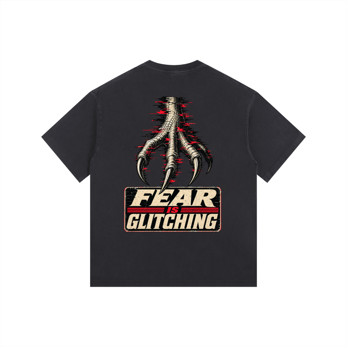 Fear is glitching-Vintage Washed Oversized Cotton T-Shirt