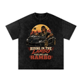 Riding in the lambo feeling like rambo-Snow Washed Oversized Cotton T-Shirt